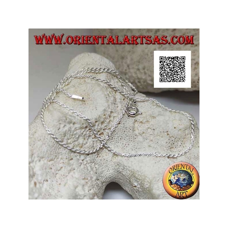 925 ‰ silver necklace with 40 cm x 1 mm x 1 mm round twisted link