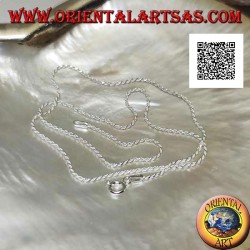 925 ‰ Silberkette mit 40 cm x 1 mm x 1 mm rundem Drehglied