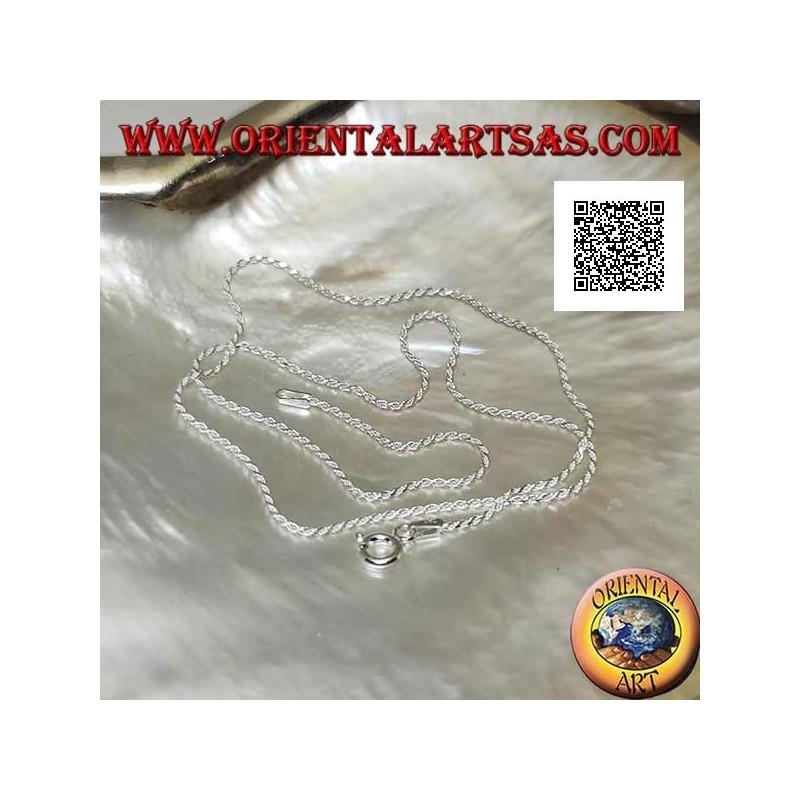 Collier en argent 925 ‰ avec lien torsadé rond de 40 cm x 1 mm x 1 mm