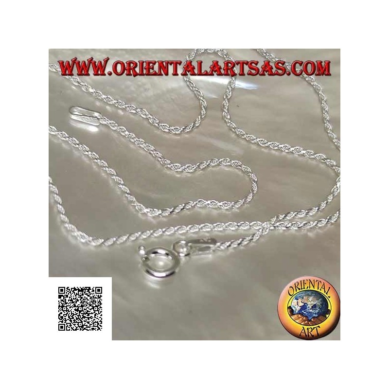Collier en argent 925 ‰ avec lien torsadé rond de 40 cm x 1 mm x 1 mm