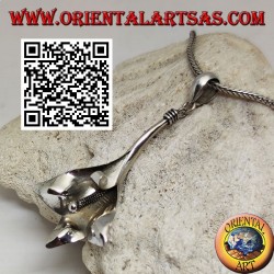 Pendentif en argent en forme de grand lys (lilium)