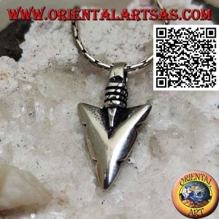 Pendentif en argent: pointe de flèche épaisse amérindienne