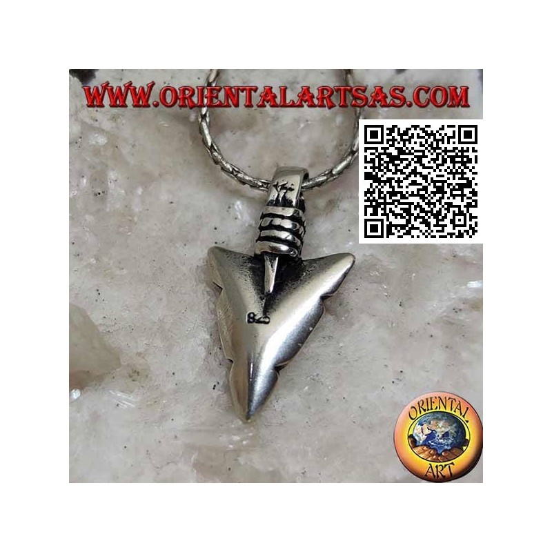 Pendentif en argent: pointe de flèche épaisse amérindienne
