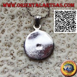 Pendentif en argent, médaille arrondie arrondie avec soleil gravé au centre