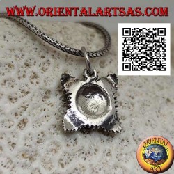 Colgante de plata en forma de girasol con hojas