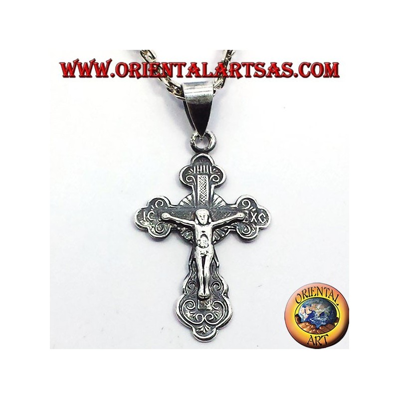 Orthodoxe pendentif crucifix petit argent