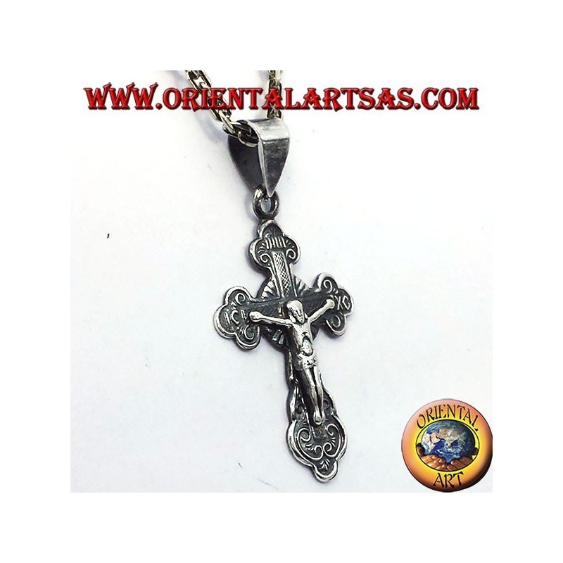 Orthodoxe Kruzifix Anhänger kleine silberne