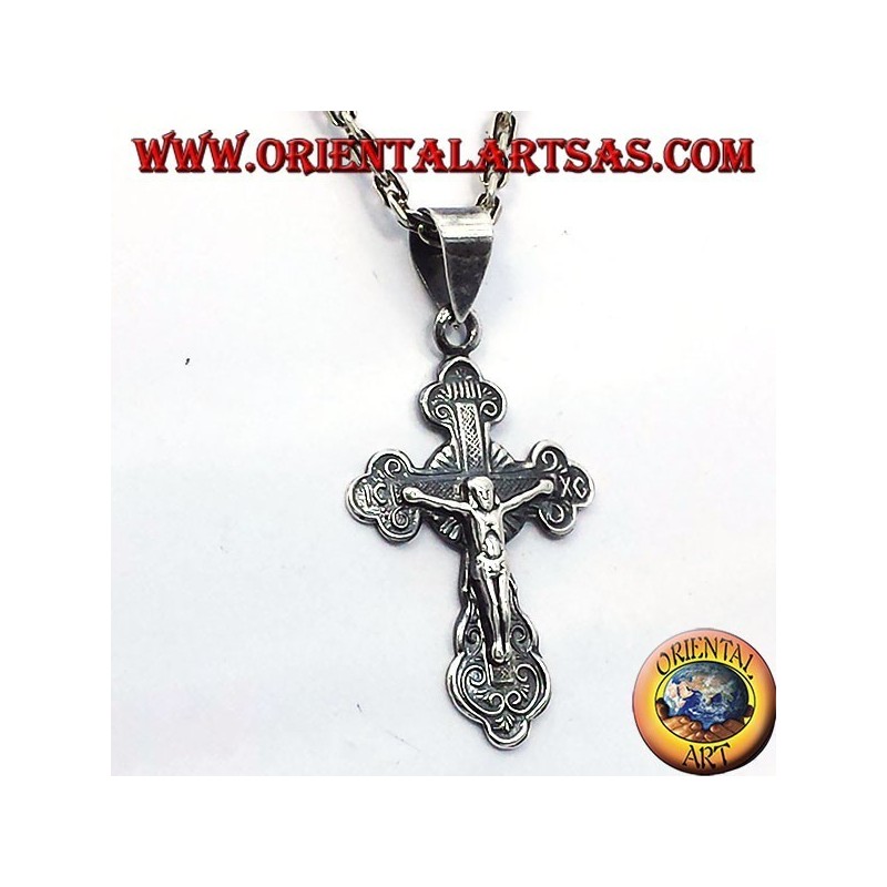 crucifijo ortodoxo pequeño plata