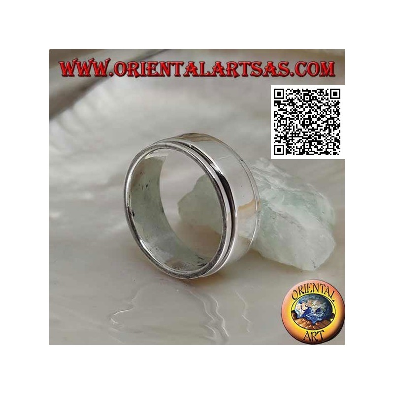Anti-Stress rotierender Silberring, glatter Ring auf glattem Ring