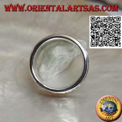 Anti-stress rotating silver ring, with a series of jumping dolphins in bas-relief