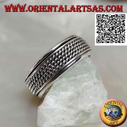 Anneau argenté rotatif anti-stress, quadruple cordon enroulé