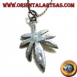 Blatt Anhänger Hanf, Silber