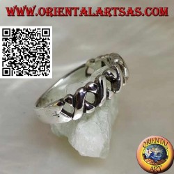 Anillo de cultivo en plata con varillas "X"
