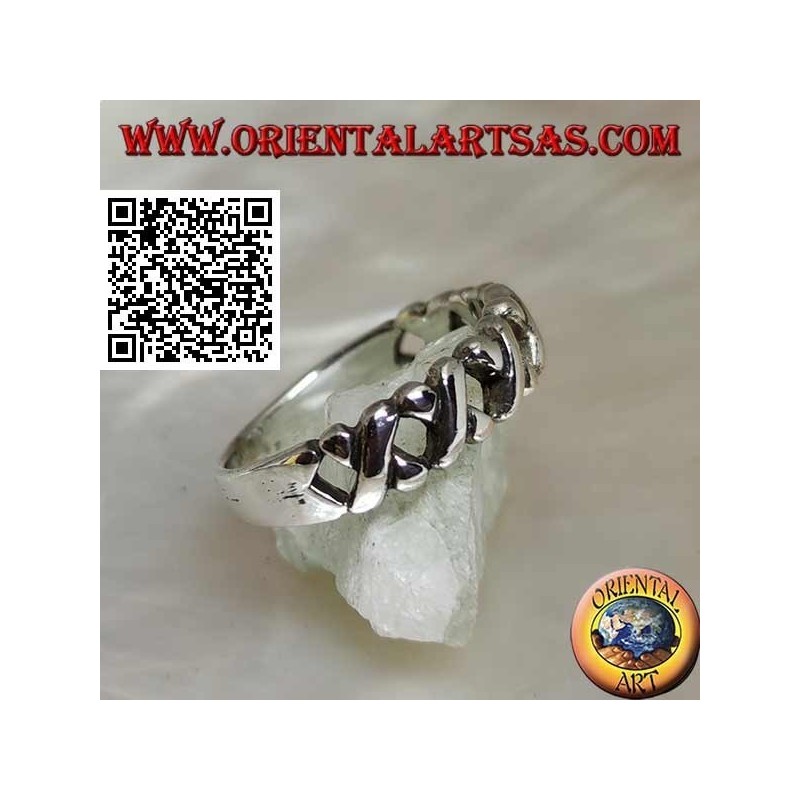 Anillo de cultivo en plata con varillas "X"