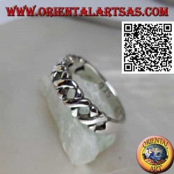 Anillo de cultivo en plata con varillas "X"