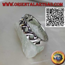 Growing ring in silver with "X" sticks