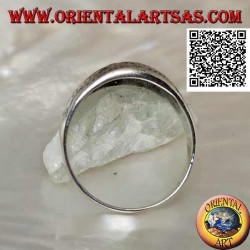 Silver ring with a lightly carved oriental design