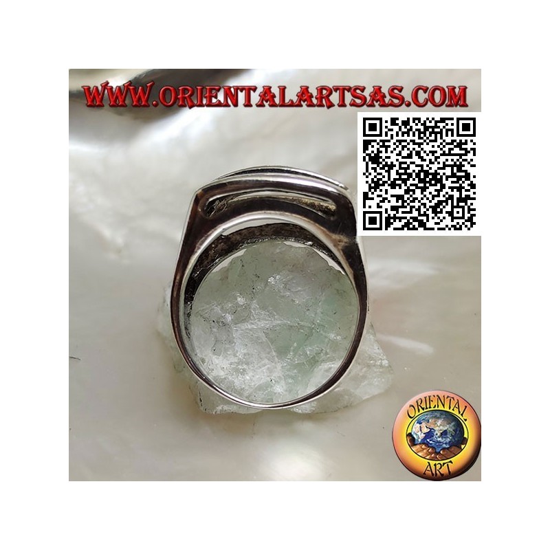 Smooth rectangular convex perforated silver ring with four bands