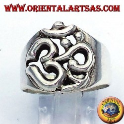 Ring heilige Silbe OM-Symbol in Silber