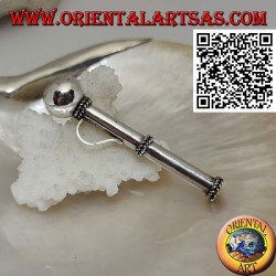 Silver pendant in the shape of a straw / pippotto with three separate weaves