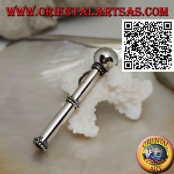 Pendentif en argent en forme de paille / pippotto avec trois tissages séparés