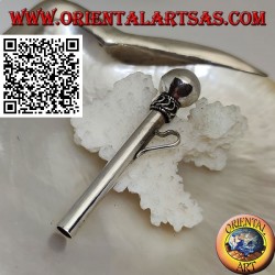 Pendentif en argent en forme de paille / pippotto avec entrelacement et guillemets