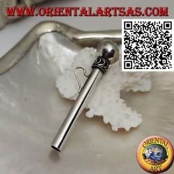 Pendentif en argent en forme de paille / pippotto avec entrelacement et guillemets