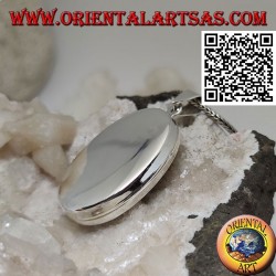 Flacher ovaler glatter silberner Fotorahmenanhänger (31 * 22)