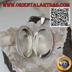 Pendentif cadre photo argent lisse ovale plat (31 * 22)