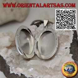 Pendentif cadre photo argent lisse ovale plat (31 * 22)