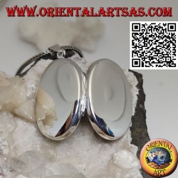 Pendentif cadre photo argent lisse ovale plat (31 * 22)