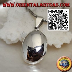 Pendentif cadre photo ovale rond en argent lisse (22 * 16)