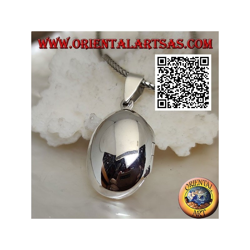 Abgerundeter ovaler glatter silberner Fotorahmenanhänger (22 * 16)