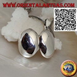 Pendentif cadre photo ovale rond en argent lisse (22 * 16)