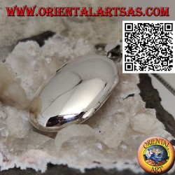 Rounded oval smooth silver photo frame pendant (36 * 24)
