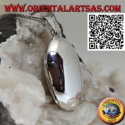 Colgante de marco de fotos plateado liso ovalado redondeado (36 * 24)