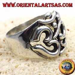 Ring heilige Silbe OM-Symbol in Silber