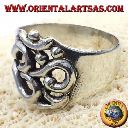 Ring heilige Silbe OM-Symbol in Silber