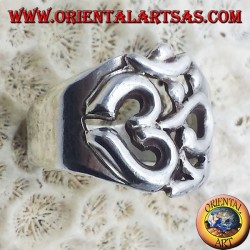Ring heilige Silbe OM-Symbol in Silber