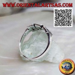 Anillo de plata en forma de pared de ladrillos tachonados con marcasita