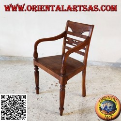 Sessel im Raffles-Stil mit Holzboden aus Teakholz