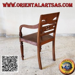 Sessel im Raffles-Stil mit Holzboden aus Teakholz