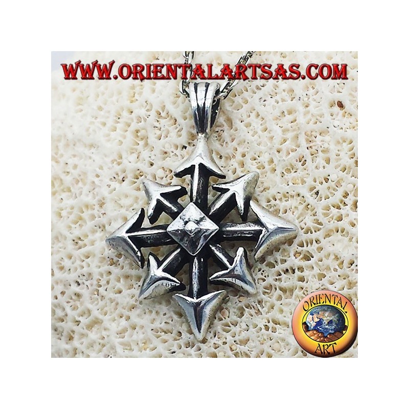 Chaos Star Pendant, silver, large