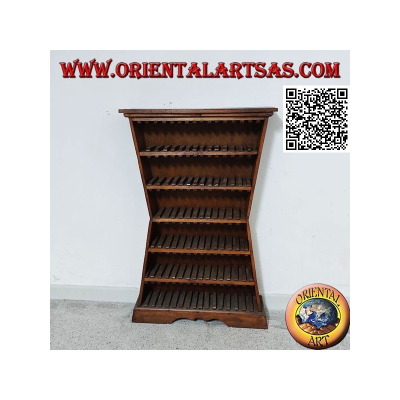 Porte-CD concave hexagonal en bois de pin (88 CD)