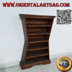 Porte-CD concave hexagonal en bois de pin (88 CD)