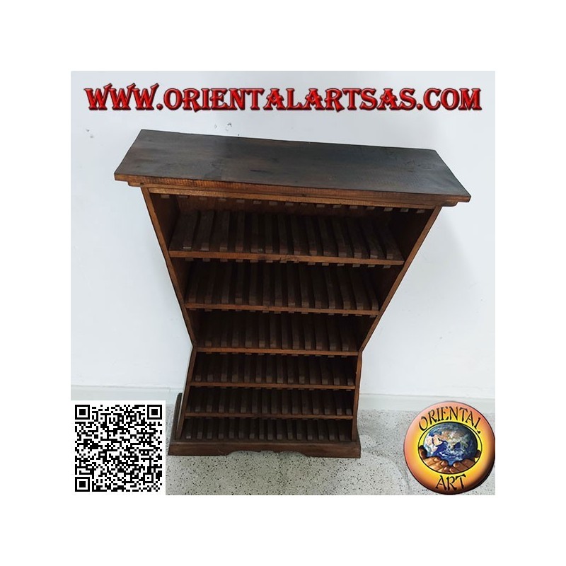 Porte-CD concave hexagonal en bois de pin (88 CD)