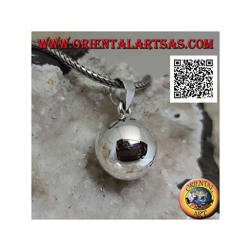 Ciondolo in argento "Richiamo degli Angeli" semplice e liscio (Ø 13mm.)