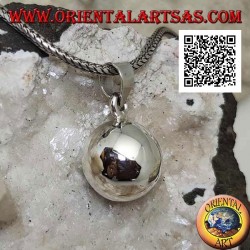 Simple and smooth silver "Call of the Angels" pendant (Ø 13mm.)