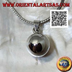 Colgante de plata sencillo y liso "La Llamada de los Ángeles" (Ø 13mm.)