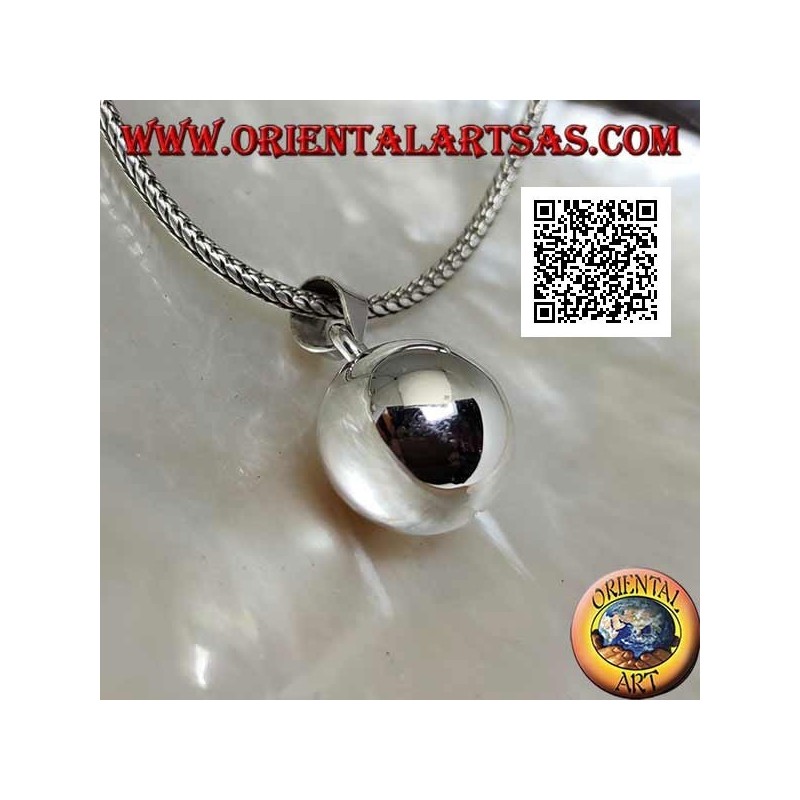 Simple and smooth silver "Call of the Angels" pendant (Ø 13mm.)
